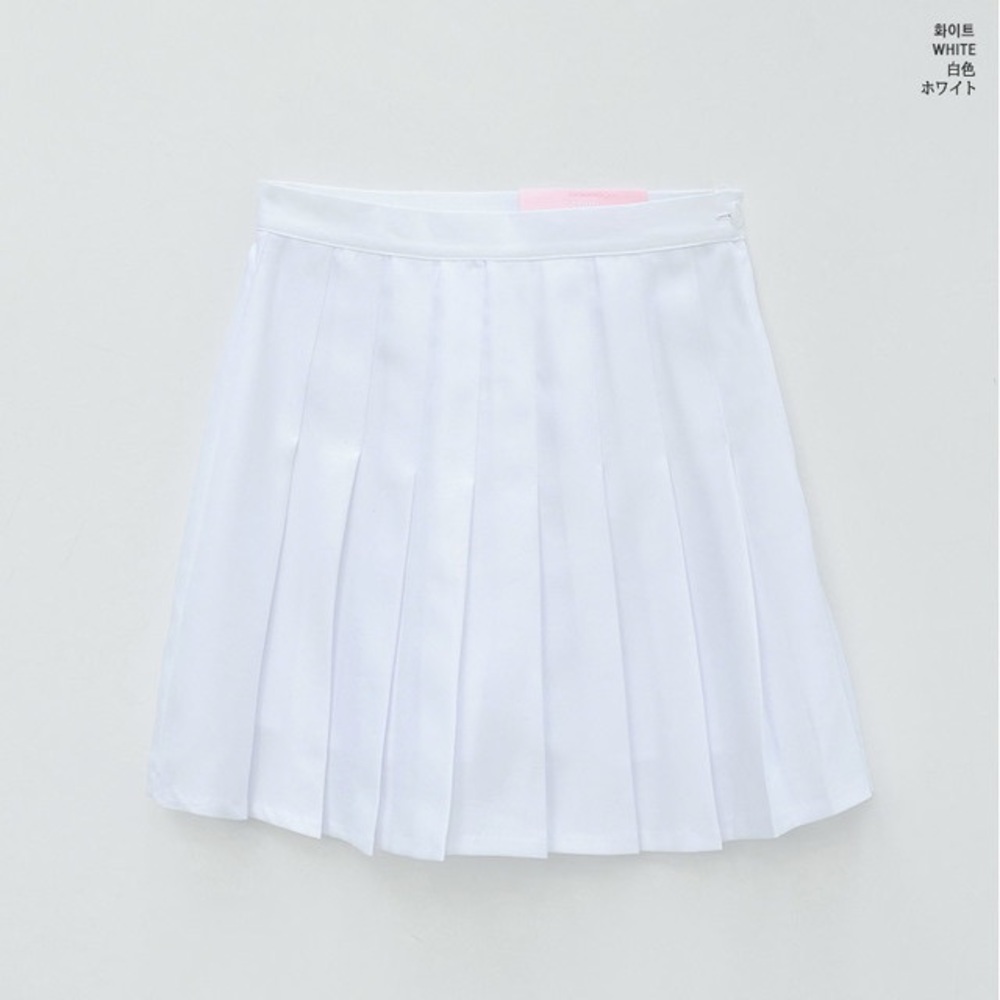 White Korean Pleated Tennis Skirt Size Large